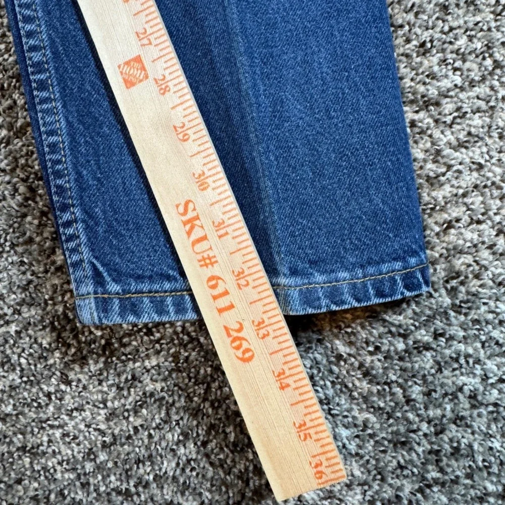 Vintage Levis 505 Mens 36x32 Starched Jeans Faded Dark Wash Straight Regular Fit
